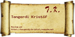Tengerdi Kristóf névjegykártya